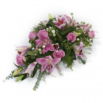 Pink Single Ended Spray | Heywood Florists | Heywood | Flower Delivery - Same Day Funeral Tributes Flowers Deliverd In Heywood From Heywood Florist