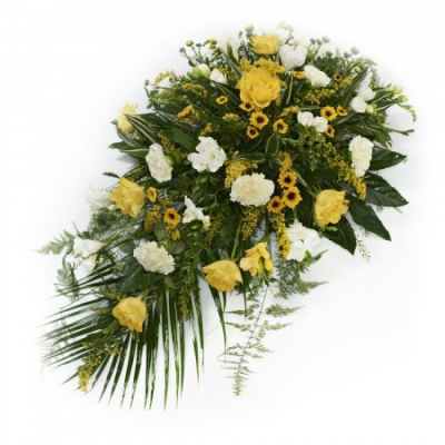Yellow Single Ended Spray | Heywood Florists | Heywood | Flower Delivery - Same Day Funeral Tributes Flowers Deliverd In Heywood From Heywood Florist