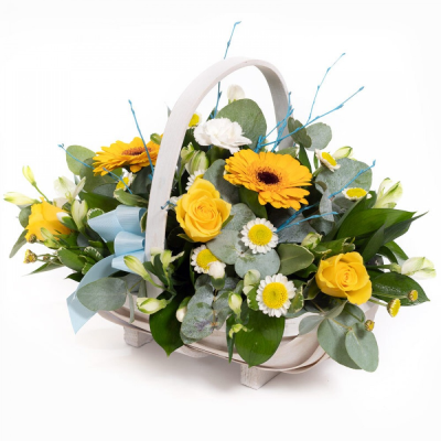Blue Baby Boy Basket | Heywood Florists | Heywood | Flower Delivery - Same Day New baby Flowers Deliverd In Heywood From Heywood Florist