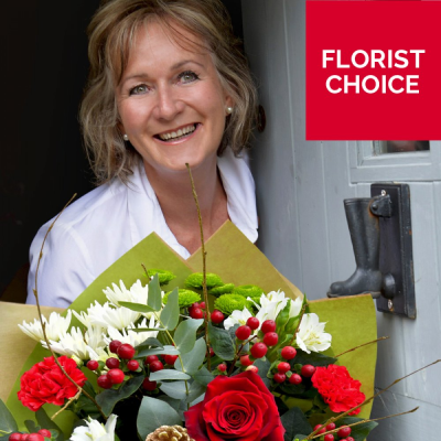 Christmas Florist Choice Hand-Tied | Heywood Florists | Heywood | Flower Delivery - Same Day Christmas Flowers Flowers Delivered In Heywood From Heywood Florist